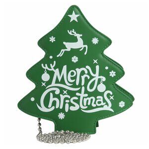 💚Merry Christmas Tree Purse Crossbody Handbag Faux Leather Holiday Green NEW